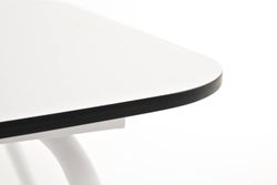 "Верона" журнальный стол из HPL 120х65, H40, каркас белый муар, цвет столешницы "молочный"