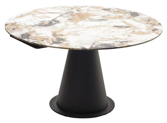 Стол TERAMO 135 GLOSS GRAND JADE SOLID CERAMIC, керамика, поворотн.механизм / Черный каркас