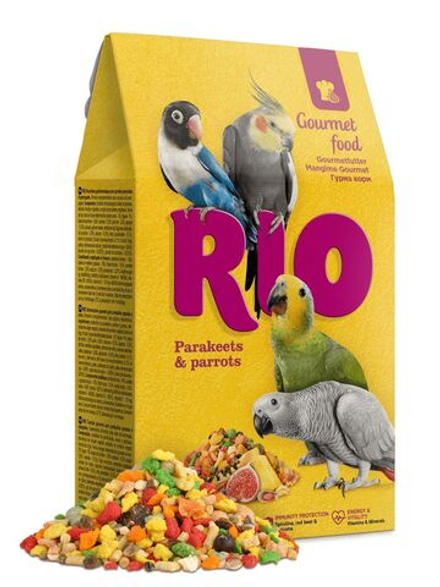 Сухой гурмэ корм RIO для средних и крупных попугаев, 250 г