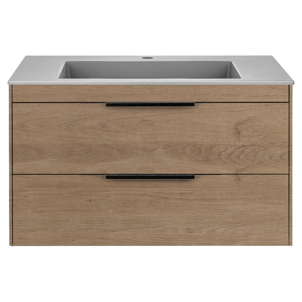 База под раковину Chiara 2D 800 подвесная, 2 выкатных ящика soft-close, N.Oak, , шт