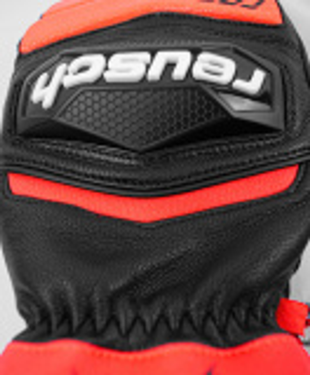 REUSCH варежки горнолыжные 6211422_7809 Warrior Team Mitten Black/Fluo Red