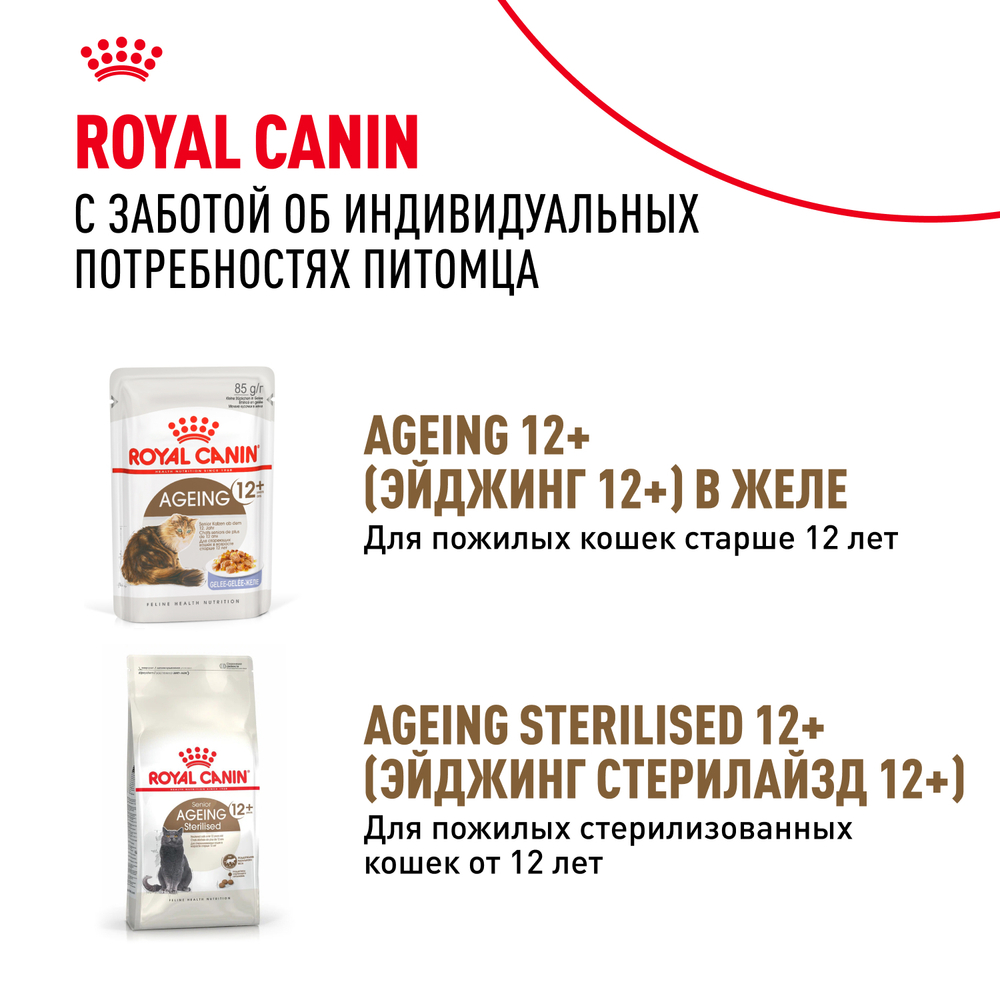 Royal Canin Ageing 12+ Корм консервированный для стареющих кошек старше 12 лет в соусе 85г
