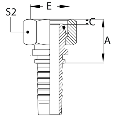 Фитинг DN 38 DKO-L (Г) 52x2 42