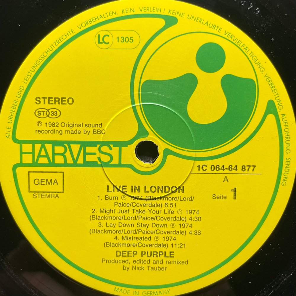 Deep Purple ‎– Live In London (Европа 1982г.)
