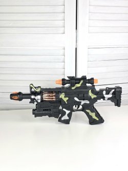 Автомат с лазерным прицелом свет/звук/мягкие пули в коробке (200346852)