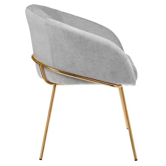 Полукресло Mart серый шенилл с золотыми ножками