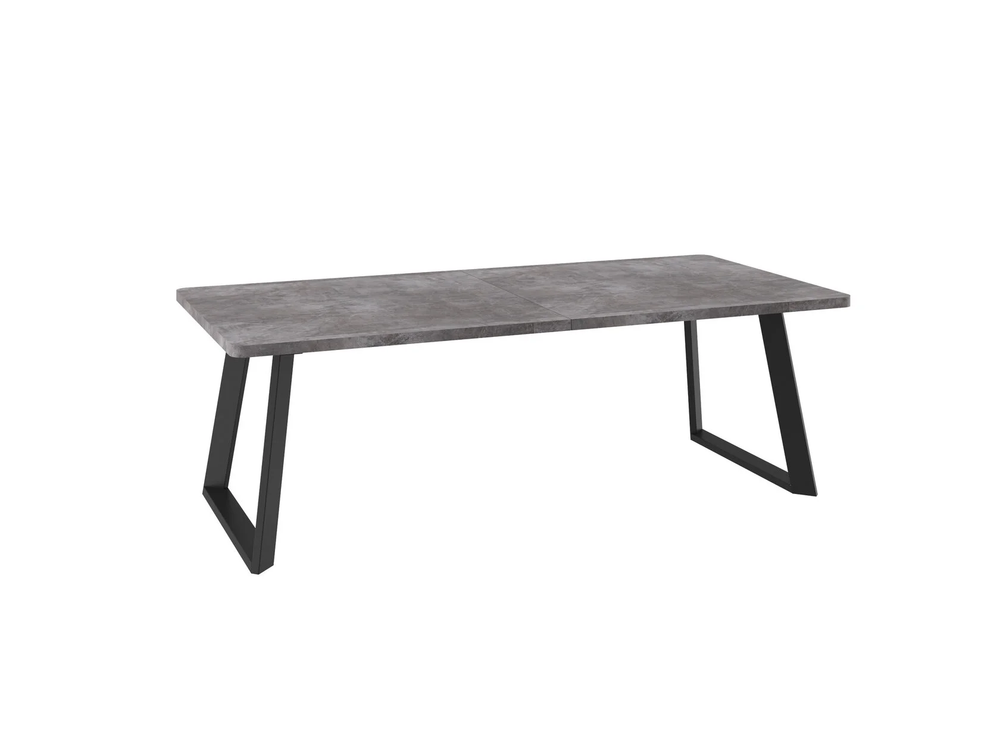 Стол LOFT LUX RADIAL-230, раздвижной 230(330)х110, ДЫМЧАТАЯ КЕРАМИКА/ЧЕРНЫЙ, (2 упак.)