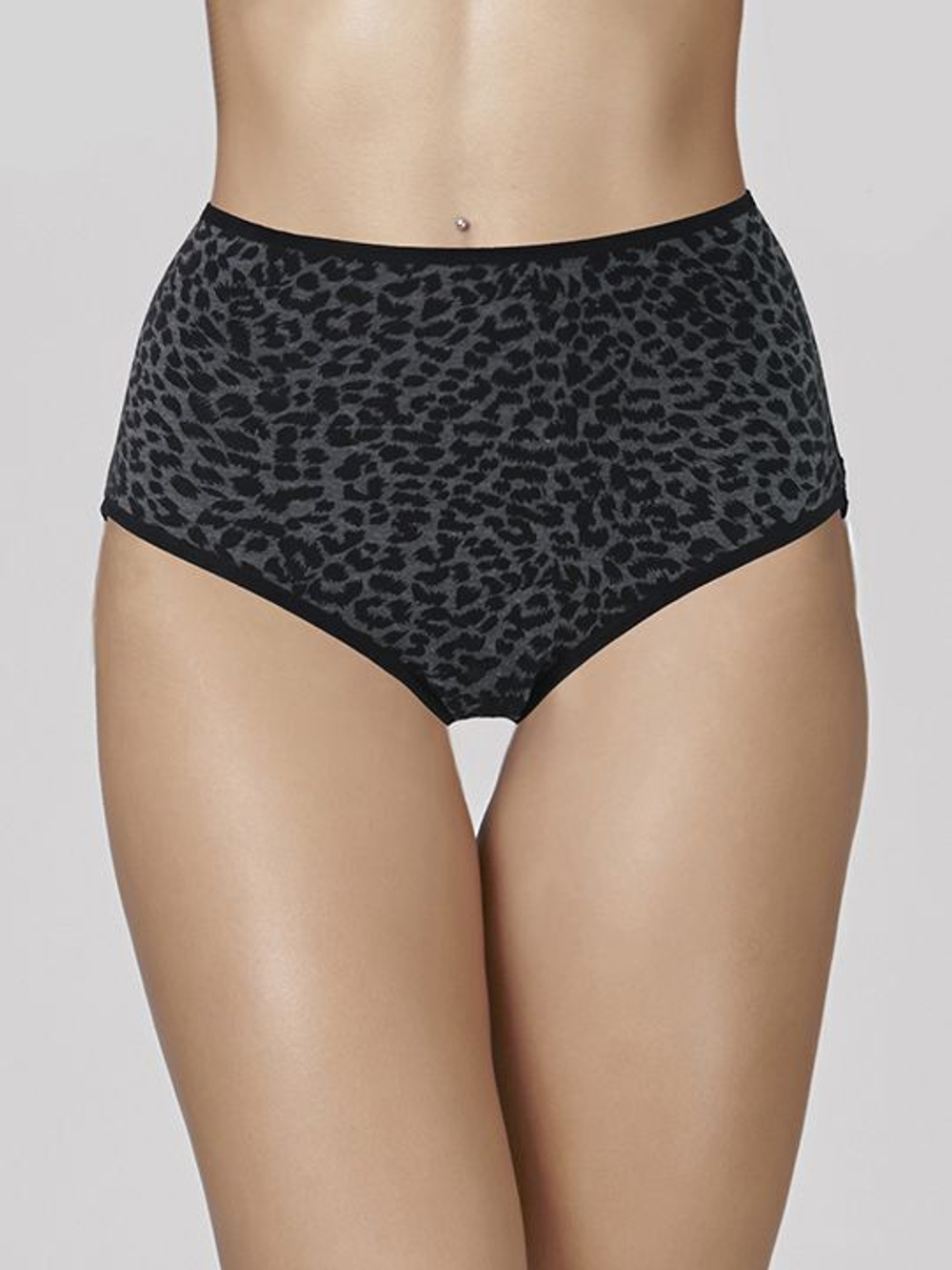 Высокие трусики-слипы из микрофибры с леопардовыми пятнышками (Размер: XXL) (Цвет: сиреневый)