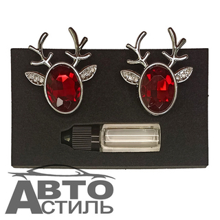 Ароматизатор-игрушка -на обдув- Олени -(жидк)- Y504-RD красный