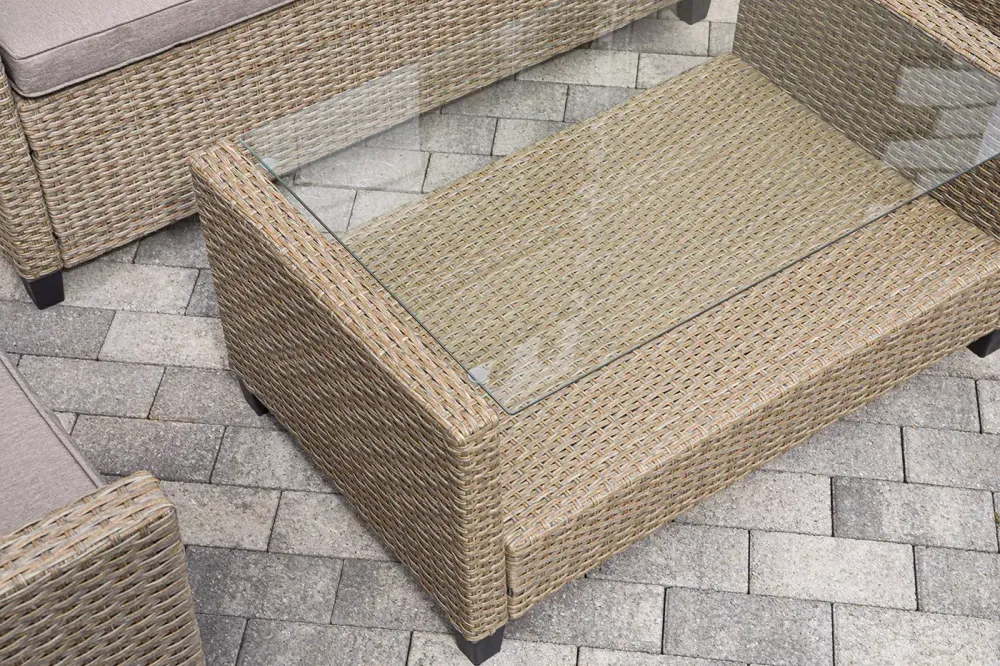 "Филадельфия" лаунж-зона из искусственного ротанга, цвет соломенный