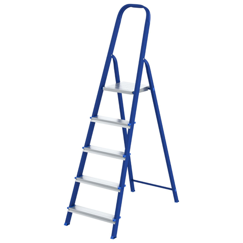 Стремянка, 5 ступеней, стальной профиль, алюминиевые ступени Сибртех