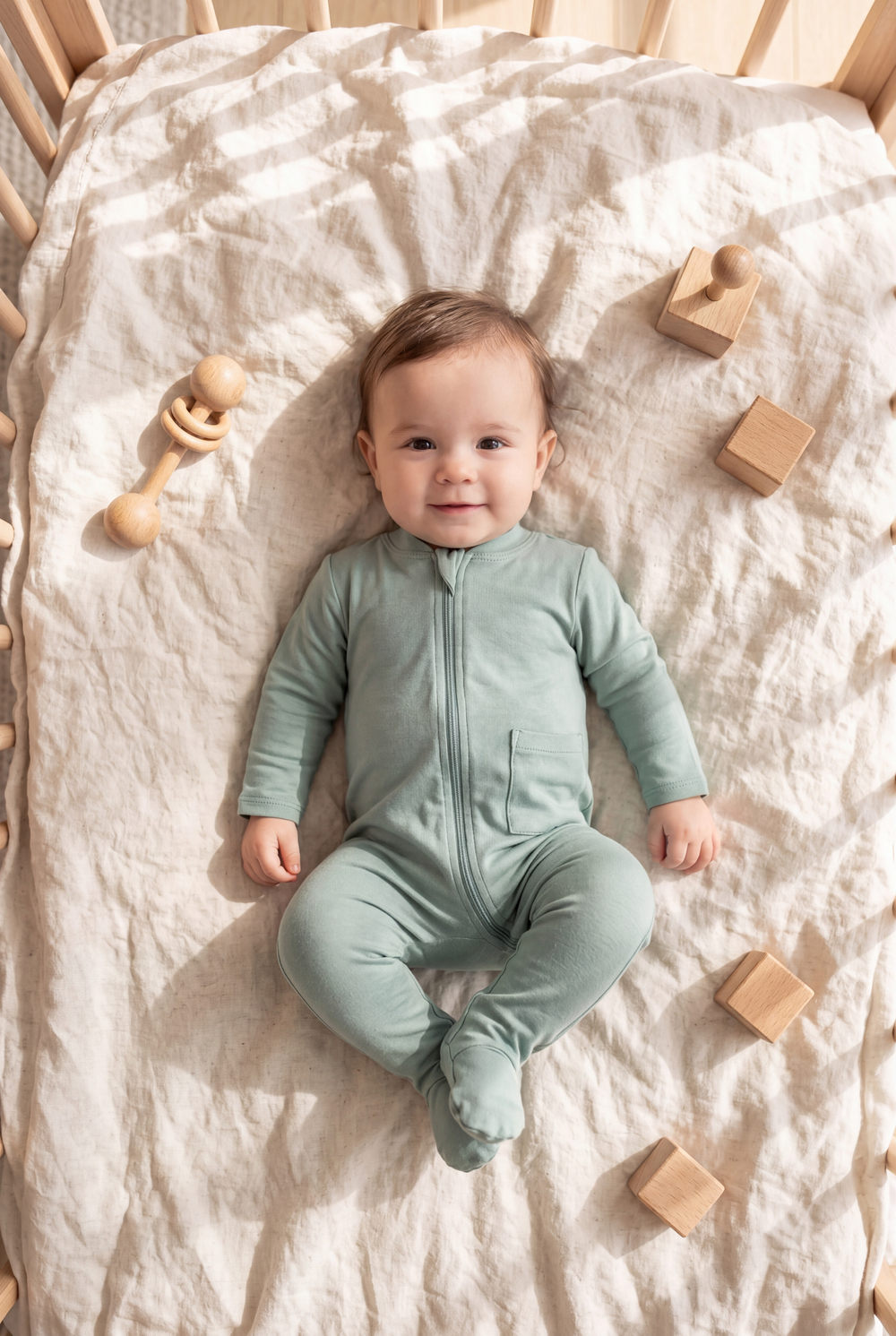 Слип хлопковый на молнии ментол