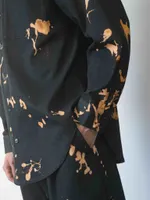 Рубашка Sashina Bleach Tie-Dye черная