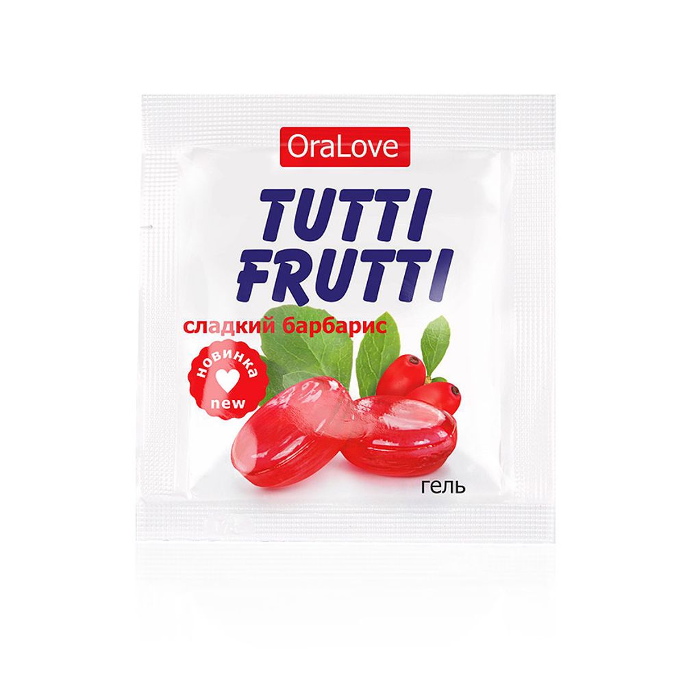 Съедобная гель-смазка tutti-frutti сладкий барбарис 4 г