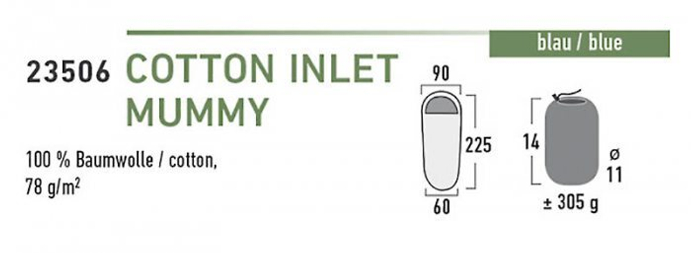 Вкладыш в спальник High Peak Cotton Inlett Mummy