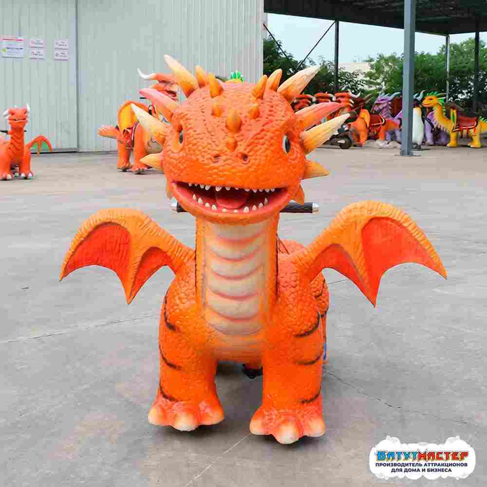 Парковый электромобиль «Дракончик» детский, 1 место, на батареях для проката