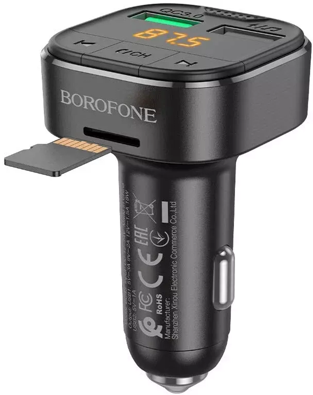 FM модулятор Borofone BC43 Flash  BT/USB/SD/FM, черный