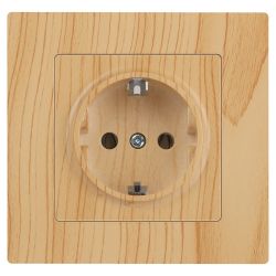 Розетка Intro Accent 6-202-11 2P+E Schuko 16А-250В IP20 СУ AL/CU cосна