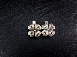 Серьги короткие "Клевер удачи"