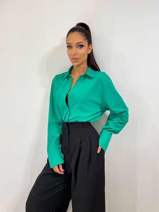 Рубашка из хлопка (зеленая)