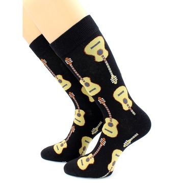 Носки с принтом "Гитары" черные Hobby Line