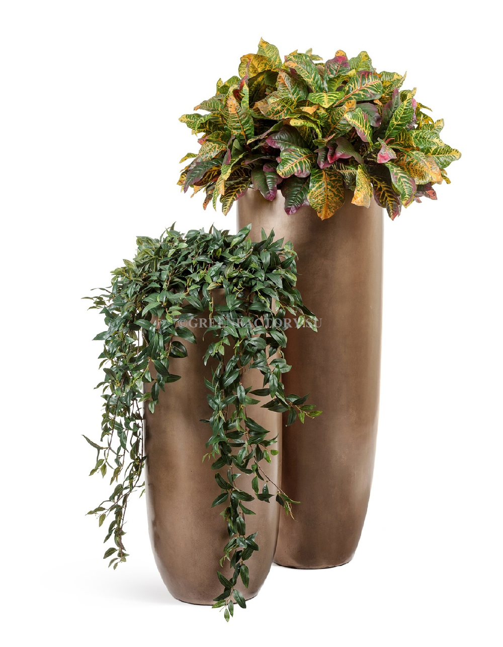 Кашпо TREEZ Effectory - Metal - Высокий конус Giant - Тёмное матовое золото