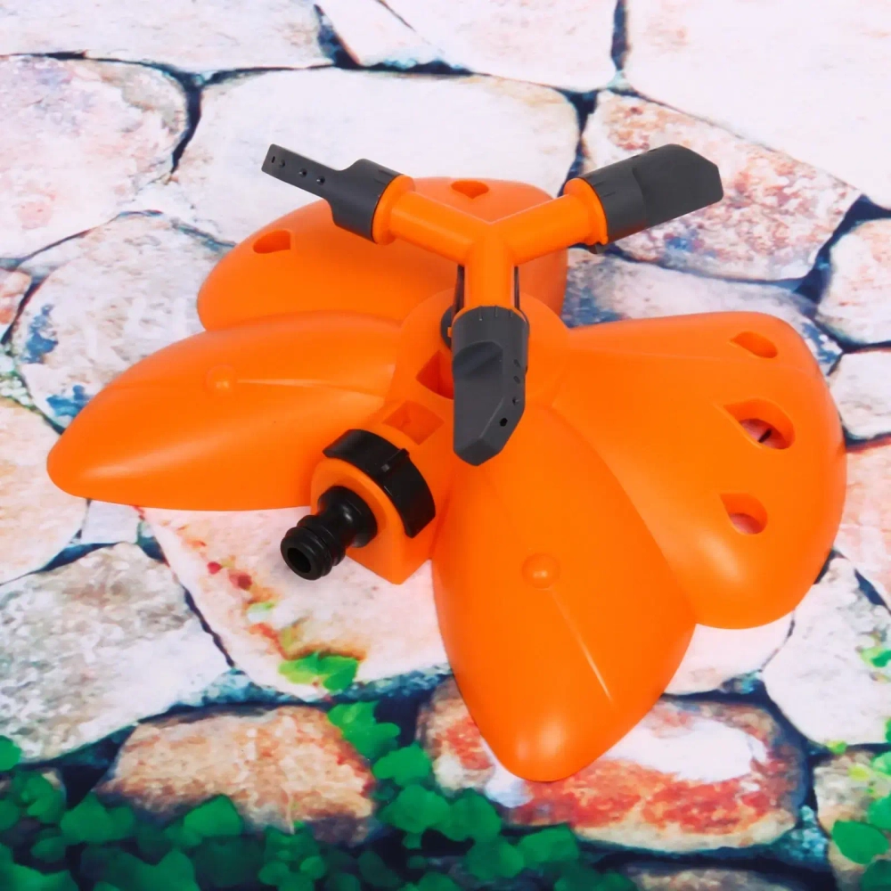 Разбрызгиватель «Бабочка оранжевая» горизонтальный, круговой, 3 лейки ДоброСад