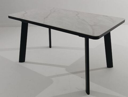 Стол М-City DISAUR Норд 140 Оникс, керамика, Черный каркас