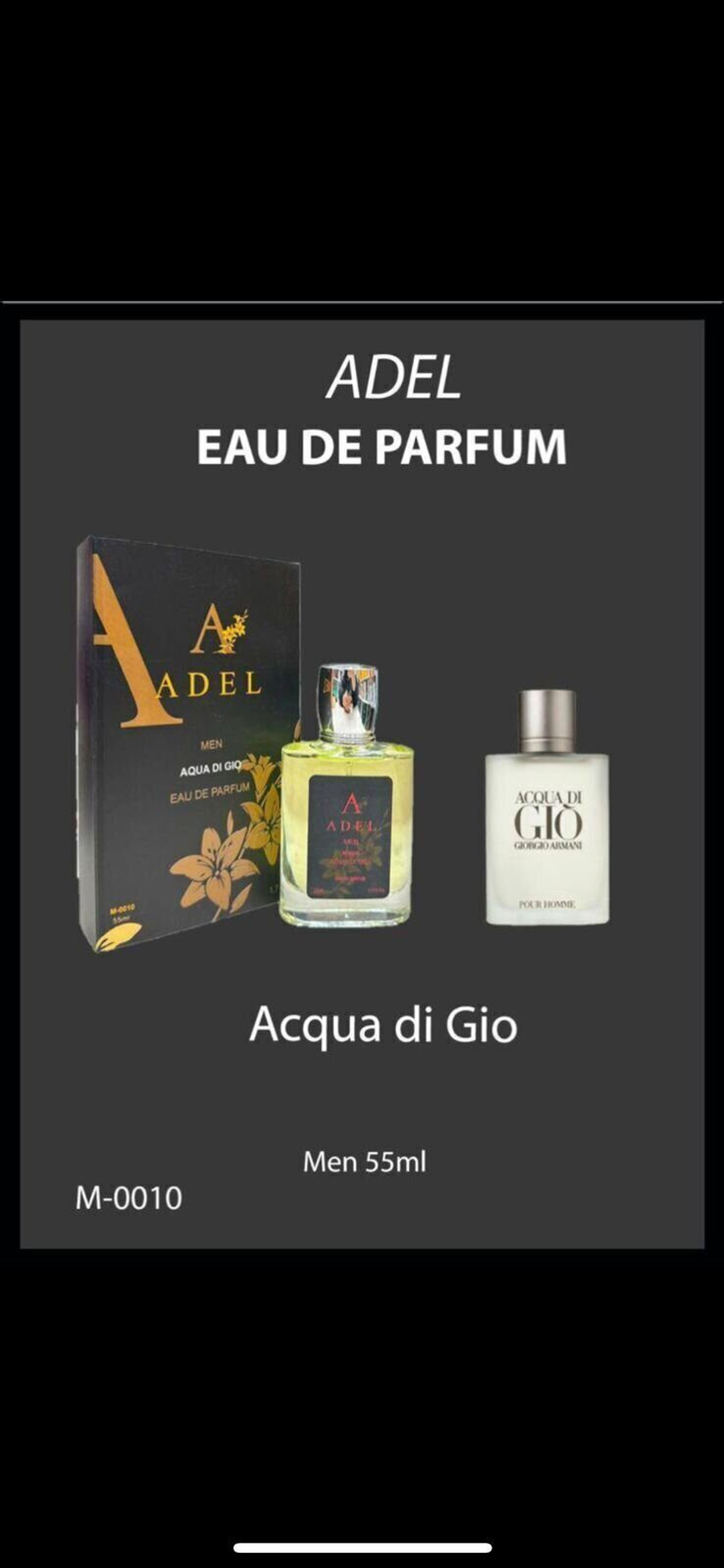 Adel M-0010 Giorgio Armani Acqua di Gio eau de parfum for men 55 ml.