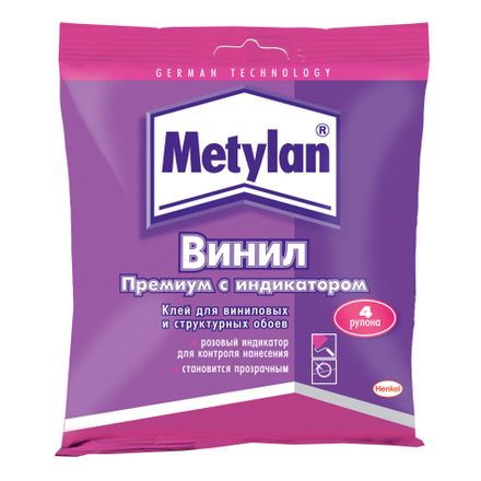 Клей для обоев Метилан 1430091 Винил Премиум с индикатором (пакетик), 100 гр.
