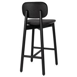 Стул барный с обивкой Saga, рогожка, темно-серый