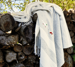 Плед из шерсти мериноса 130x170 Blanc des Vosges Snow Fox серый