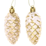 Ёлочные игрушки «Таинственное очарование» Шишки 9 см (набор 2шт), золотой