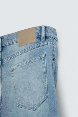 ZARA ДЖИНСЫ STRAIGHT ДЛИНОЙ ДО ЩИКОЛОТКИ, ВЫЦВЕТШИЙ СИНИЙ