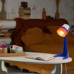 ULO-K22 D-E14-A WHITE-BLUE-RED Светильник настольный. 40W. Цоколь E14. Механический выключатель. Триколор. ТМ Uniel