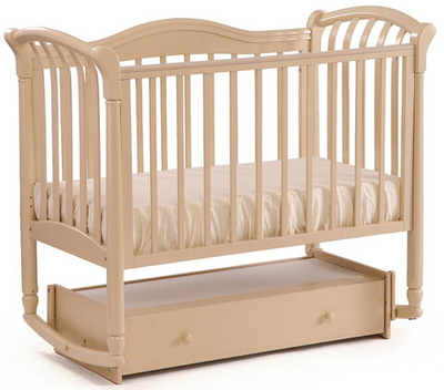 Детская кроватка Кубаньлесстрой Азалия БИ 10.2 (маятник поперечный) 120x60 см слоновая кость