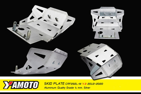 Skid Plate for Honda CRF250L-M (2012-2020). Aluminium, 4mm. V3.4 Silver