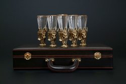 Набор рюмок-лафитников "Лев" 6 шт. в подарочном кейсе с художественным оформлением