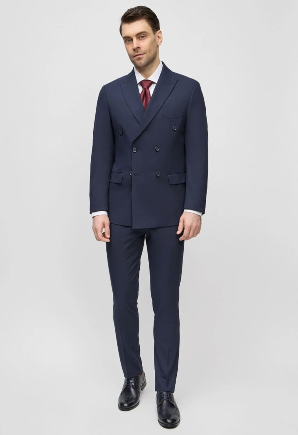 Мужской костюм двубортный (синий) В72