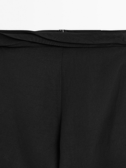 Massimo Dutti Брюки прямого кроя с поясом, черный