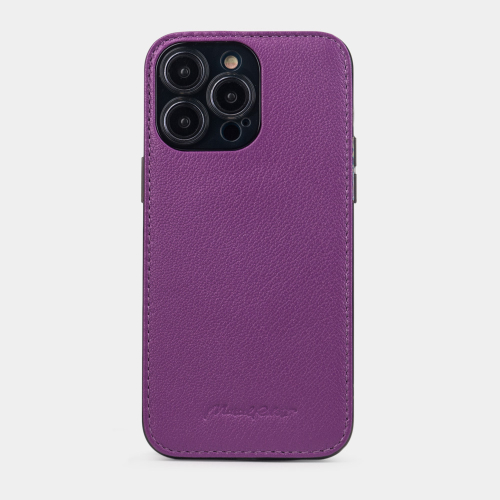 Чехол для iPhone 15 Pro Max из кожи козы, фиалкового цвета