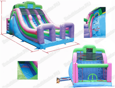 Детский надувной батут-горка "Двойной эффект-2" 11*5*6 м