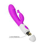 Лиловый вибратор-кролик 19,8см со стимулятором клитора Pretty Love Rasmussen Bunny Vibrator BW-500072