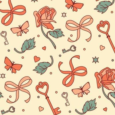 Таинственный весенний сад с лентами, бантами и цветами