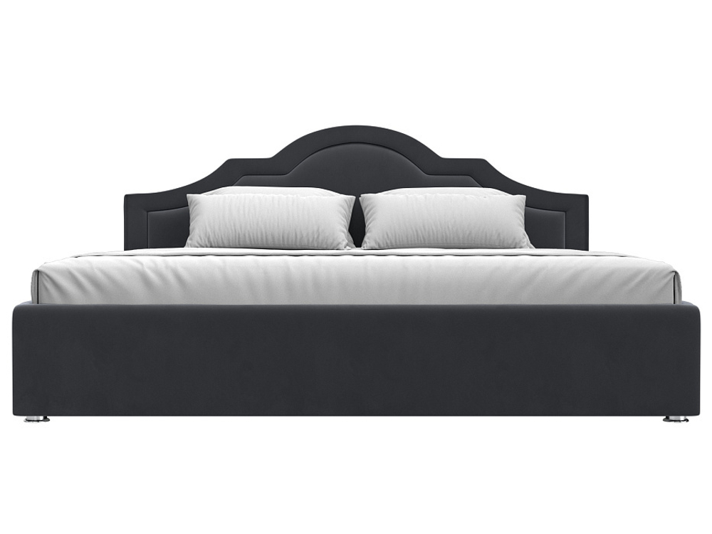 Кровать интерьерная Афина 200, Серый, Велюр, 108348