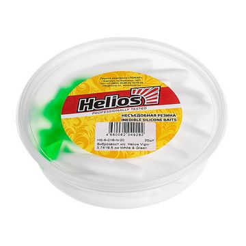 Виброхвост несъедоб. Vigor 3,75'/9.5 см White & Green 20шт. (HS-6-016-N-20) Helios