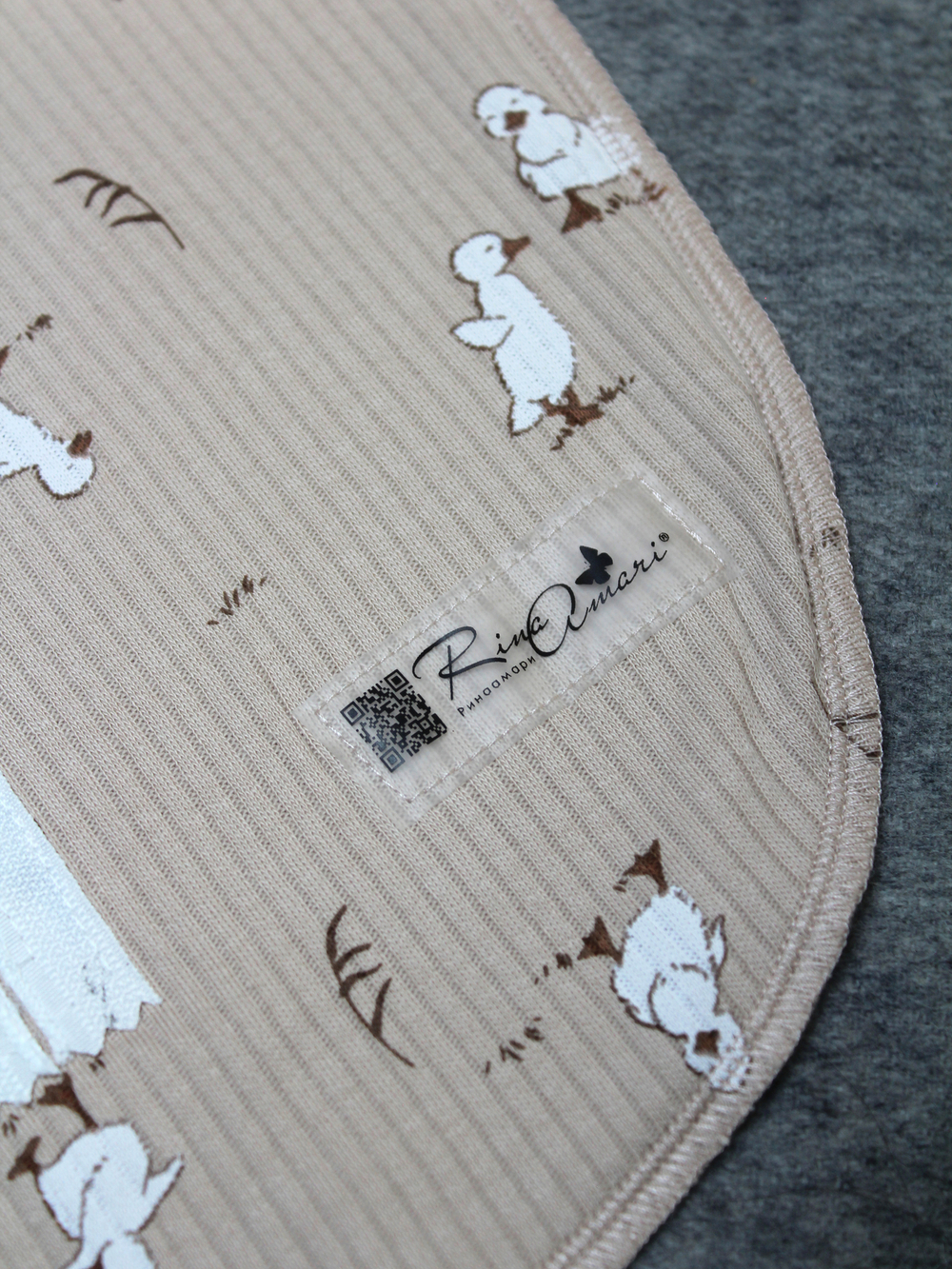 Пеленальный кокон Утята РУБЧИК Светлый кофе RinaAmari