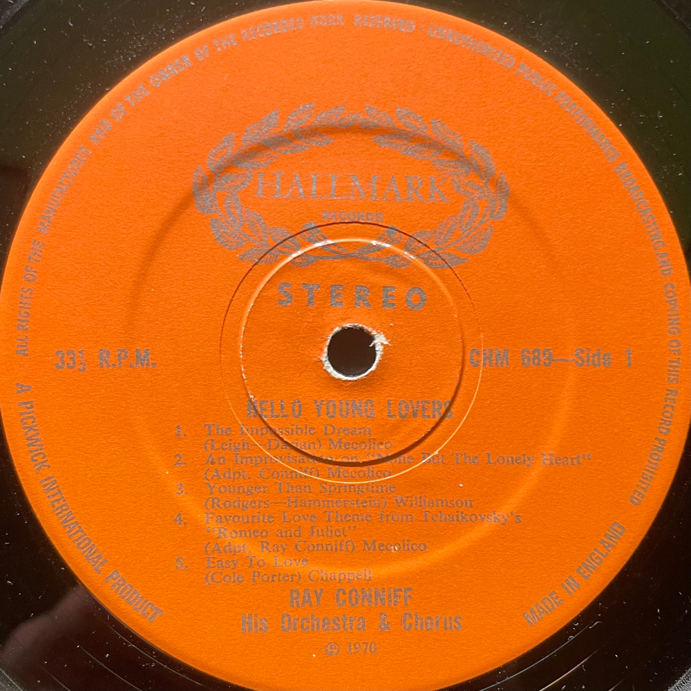 Ray Conniff ‎– Hello Young Lovers (Англия 1970г.)