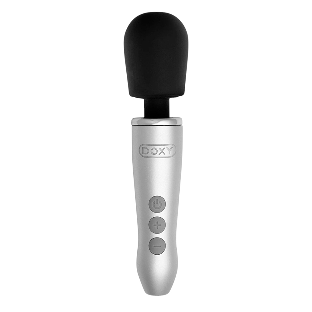 Серебристый мини вибратор-wand 16см Doxy Go Wand Mini Massaging Vibrator