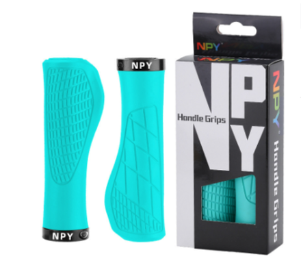 Грипсы эргономичные NPY-S133 бирюзовые с черным метал. зажимам 22*130мм